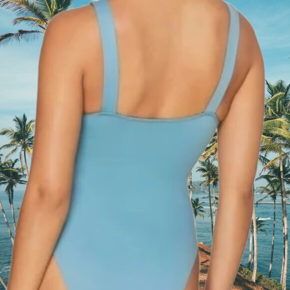 Andie Swim The Capri One Piece Bay Blue Eco Nylon Size Medium - Picture 2 of 7